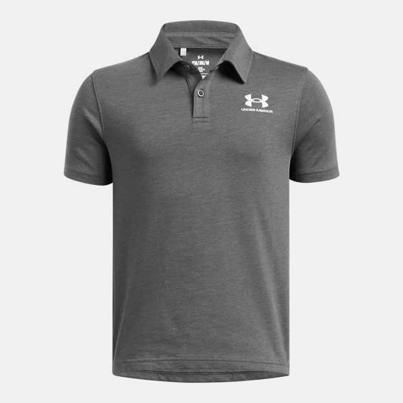 Icon Boys Polo Castlerock Light Heather / White YMD ( 59 in) - Gray