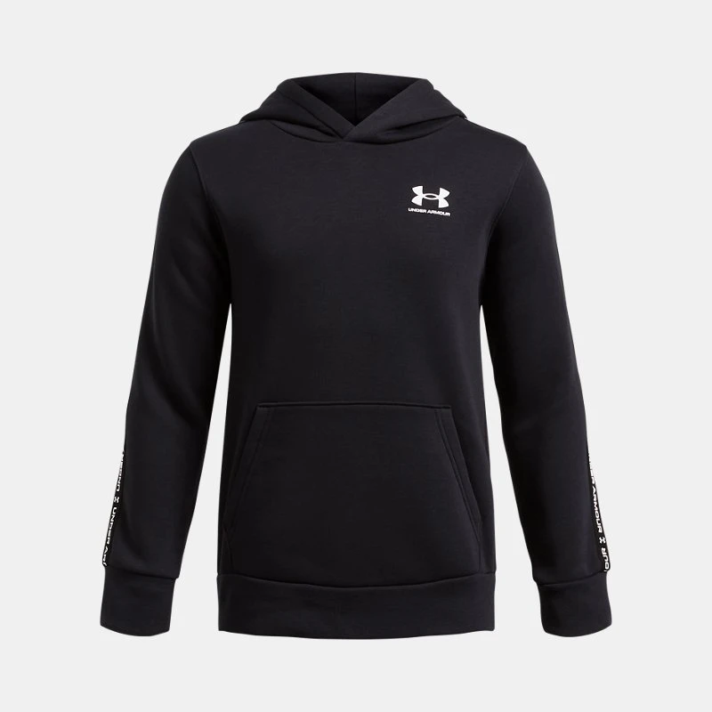 Icon Fleece Taping Boys Hoodie Black / White YMD ( 59 in)