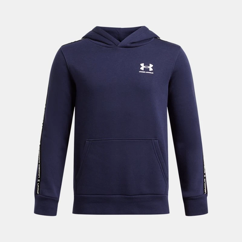Icon Fleece Taping Boys Hoodie Midnight Navy / White YSM ( 54 in) - Blue