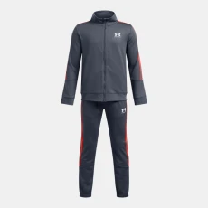 Icon Knit Boys Tracksuit Downpour Gray / Fire / White YLG (59 in)