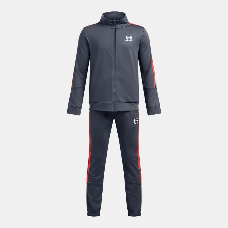 Icon Knit Boys Tracksuit Downpour Gray / Fire / White YLG (59 in)