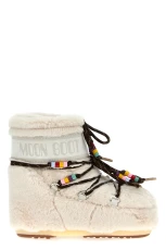 Icon Low Faux-Fur Beads Boots Size