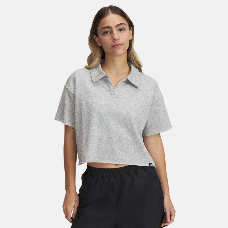 Icon Terry Womens Polo Mod Gray Light Heather / White