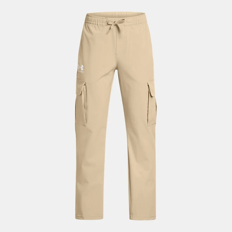 Icon Woven Boys Pants City Khaki / White YLG (59 in) - Brown