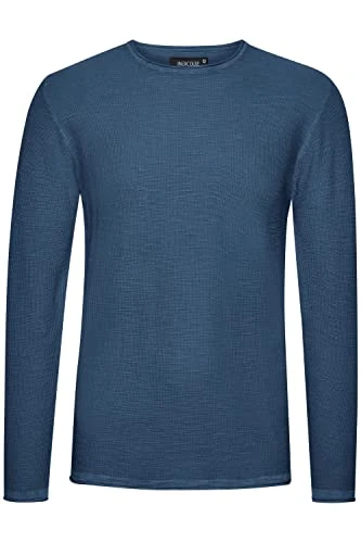 IDKarpo Men's Fine Knit Pullover with Crew Neck, Copen Blue (465), XL