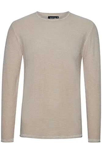 IDKarpo Men's Fine Knit Pullover with Crew Neck, Fog (004), L