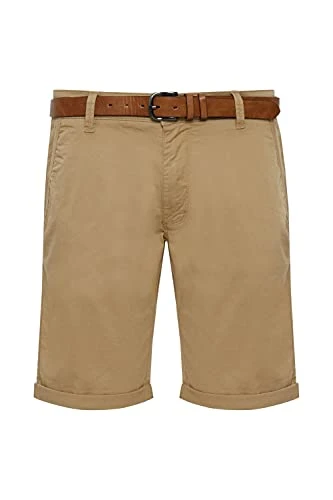 IDTenefa Men's Chino Shorts Bermuda Shorts with Belt, Amber (035), L