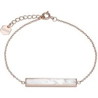 Idylle Rose Gold Marble Bar Chain Bracelet