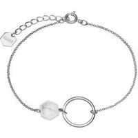 Idylle Silver Marble Hexagon Chain Bracelet