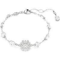 Idyllia Rhodium Plated Mixed Cuts Snowflake Bracelet