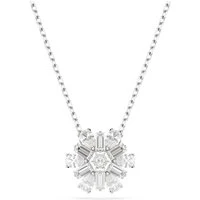 Idyllia Rhodium Plated Mixed Cuts Snowflake Necklace