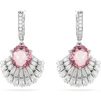 Idyllia Rhodium Plated Pink Shell Pink Drop Earrings