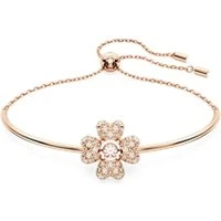 Idyllia Rose-Gold Crystal Clover Bangle