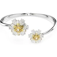 Idyllia Yellow Flower Rhodium Plated Bangle