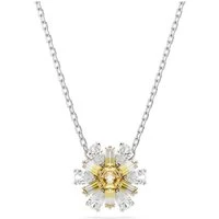 Idyllia Yellow Flower Rhodium Plated Necklace - 38cm