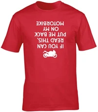 If You Can Read This, Put Me Back On My Motorbike (Printed Upside Down) Unisex Short Sleeve t-Shirt (Specific Size Guide in Description) Red If You Can Read This, Put Me Back On My Motorbike (Printed Upside Down) Unisex Short Sleeve t-Shirt (Specific Size Guide in Description) Red
