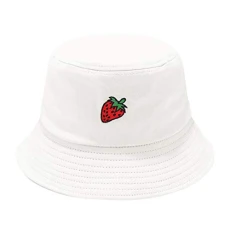 IHGWE Unisex Adult Women Men Strawberry Print Fisherman Hat Sun Cream Outdoor Cap, White, One Size IHGWE Unisex Adult Women Men Strawberry Print Fisherman Hat Sun Cream Outdoor Cap, White, One Size