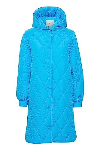 IHHANSA JA Women's Quilted Winter Coat Winter Jacket Quilted Coat with Press Studs and Hood, Blithe 