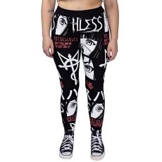 I'm Lost Leggings Ladies Black/White/Red Size Small