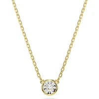 Imber Gold-Tone White Crystal Pendant