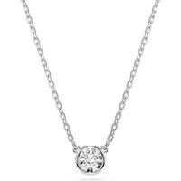 Imber Rhodium Plated Round Cut Crystal Necklace