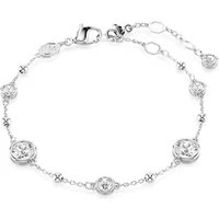 Imber Rhodium Plated Round Cut Crystal Stud Bracelet