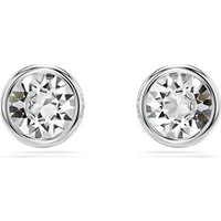 Imber Rhodium Plated Round Cut Crystal Stud Earrings