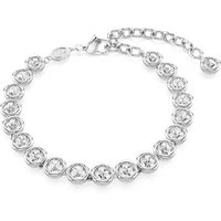 Imber Round Cut Rhodium-Plated Tennis Bracelet