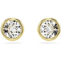 Imber Round Cut White Crystal Gold-Tone Plated Stud Earrings