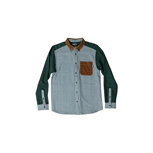 in The Mix Shirt Button Up Corduroy Jacket, Cloudy Spruce, Medium