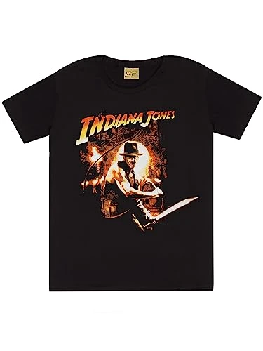 Indiana Jones T-Shirt | Movie T Shirts for Men | Mens Indiana Jones T Shirt | Official Indiana Jones Merchandise | X-Large Black