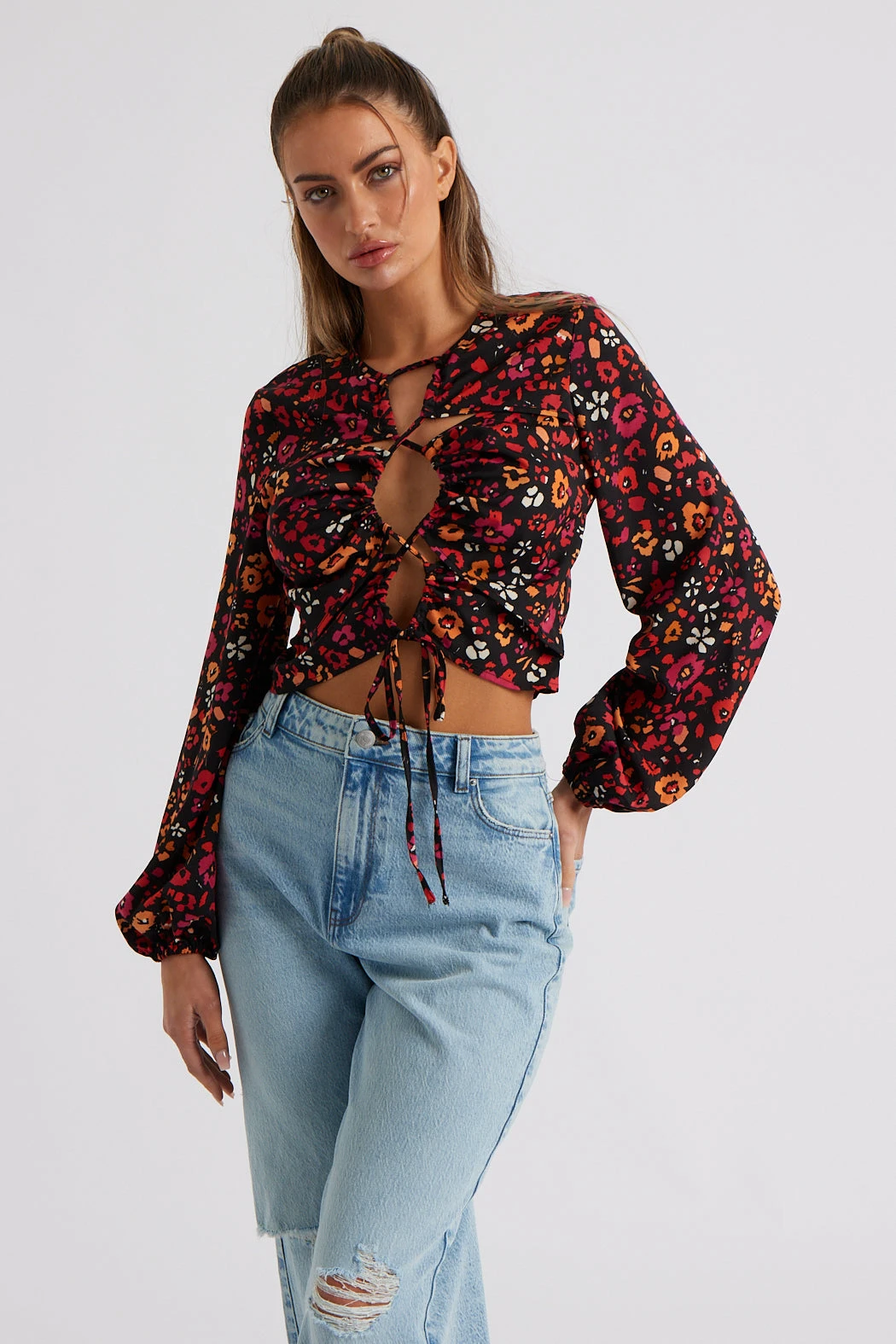 Indigo Cut Out Top Black /