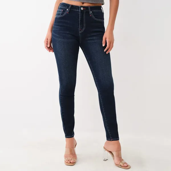 Indigo Halle High Rise Stretch Skinny Jeans - Blue