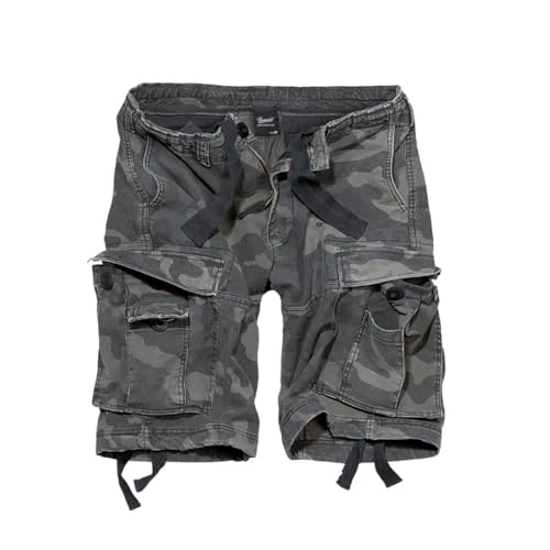 Individual Wear Men's Classic Durable Washed Cotton Lightweight Breathable Multi Pocket Casual Outdoor Cargo Shorts, Dark Camo, 3X-Large
