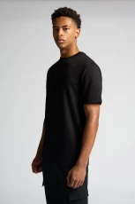 Interlock Tipped T hirt - Black