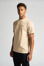 Interlock Tipped T hirt - Cool Sand