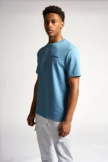 Interlock Tipped T hirt - Elemental Blue