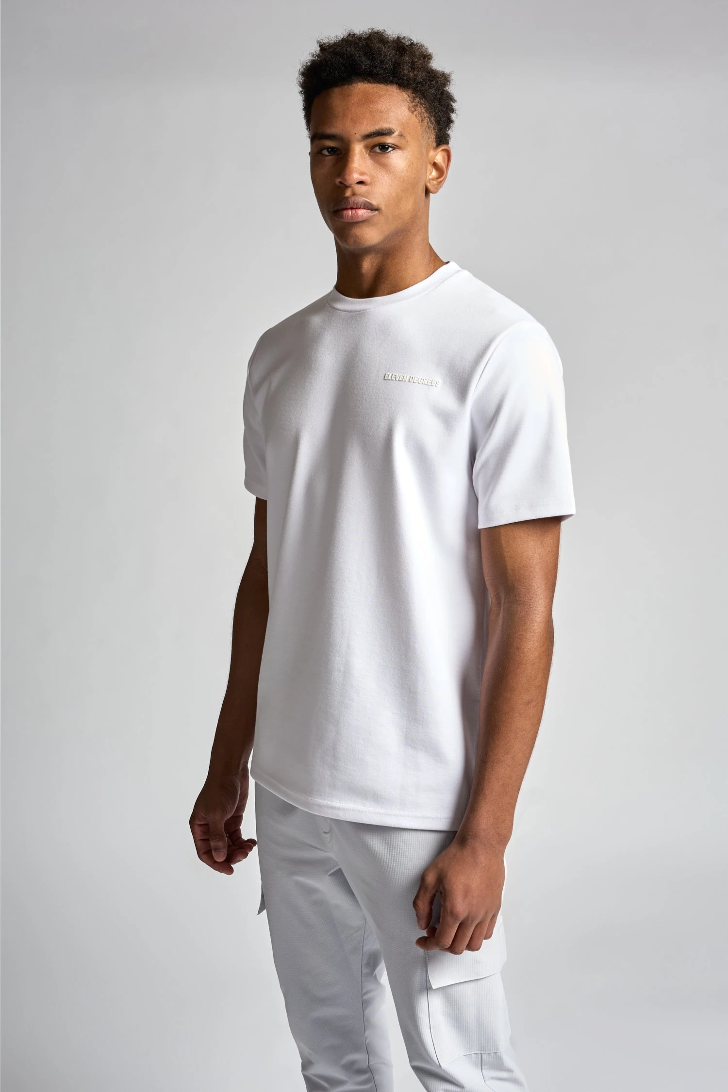 Interlock Tipped T hirt - White