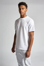 Interlock Tipped T hirt - White