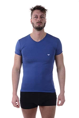 Intimates Men's Knit Plain V-Neck Short Sleeve T - Shirt, Blue (Lapis), X-Large