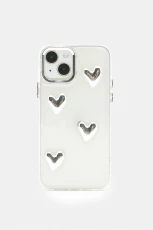 Iphone Case With Heart Details ilver