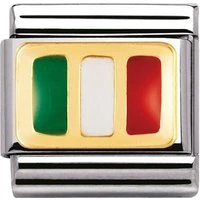 Italian Flag Charm - Stainless Steel