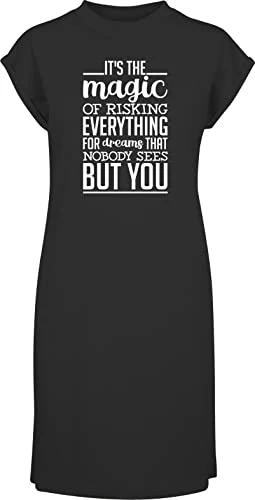 It's The Magic of Risking Everything for Dreams That Nobody sees but You t-Shirt Dress Women's Adults Nightie Nightdress Black