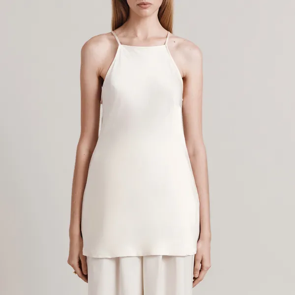 Ivory Sporty Halterneck Blouse - Cream