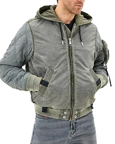 J-LAGASH GIACCA Men's Bomber Jacket Olive Green (XXL), Green