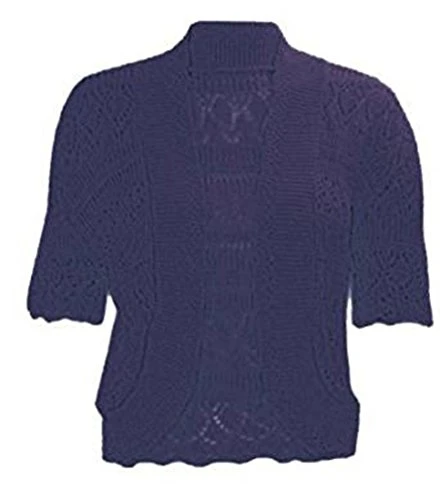 J12 Celebmodelook New Womens Knitted Bolero Shrug Crochet Cropped Cardigan Ladies Plus Size TOP. Nav