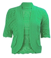 J12 NEW WOMENS KNITTED BOLERO SHRUG CROCHET CROPPED CARDIGAN LADIES PLUS SIZE TOP. (M/L (UK 12-14), 