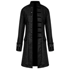 Jacket Coat Men Steampunk Vintage Tailcoat Buttons Jacket Overcoat Outwear Tops for Winter Autumn Black Jacket Coat Men Steampunk Vintage Tailcoat Buttons Jacket Overcoat Outwear Tops for Winter Autumn Black