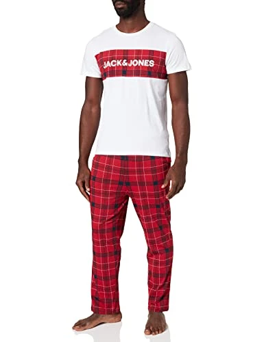 JACK&JONES Men's JACTRAIN LW Pants and SS TEE GIFTBOX Footie, Scarlet Sage, L