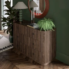 Jacob Chest & Wardrobe Set - Natural Wood / White Marble